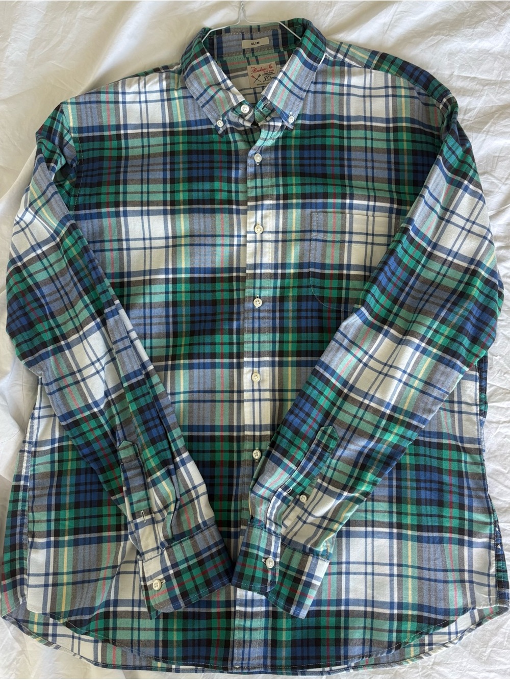 J.Crew Men's Broken-In Organic Cotton Oxford Shirt Plaid Size XL - Like New - Picture 1 of 10